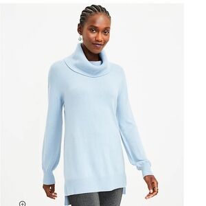 NWT Loft, light blue, cowl neck sweater L